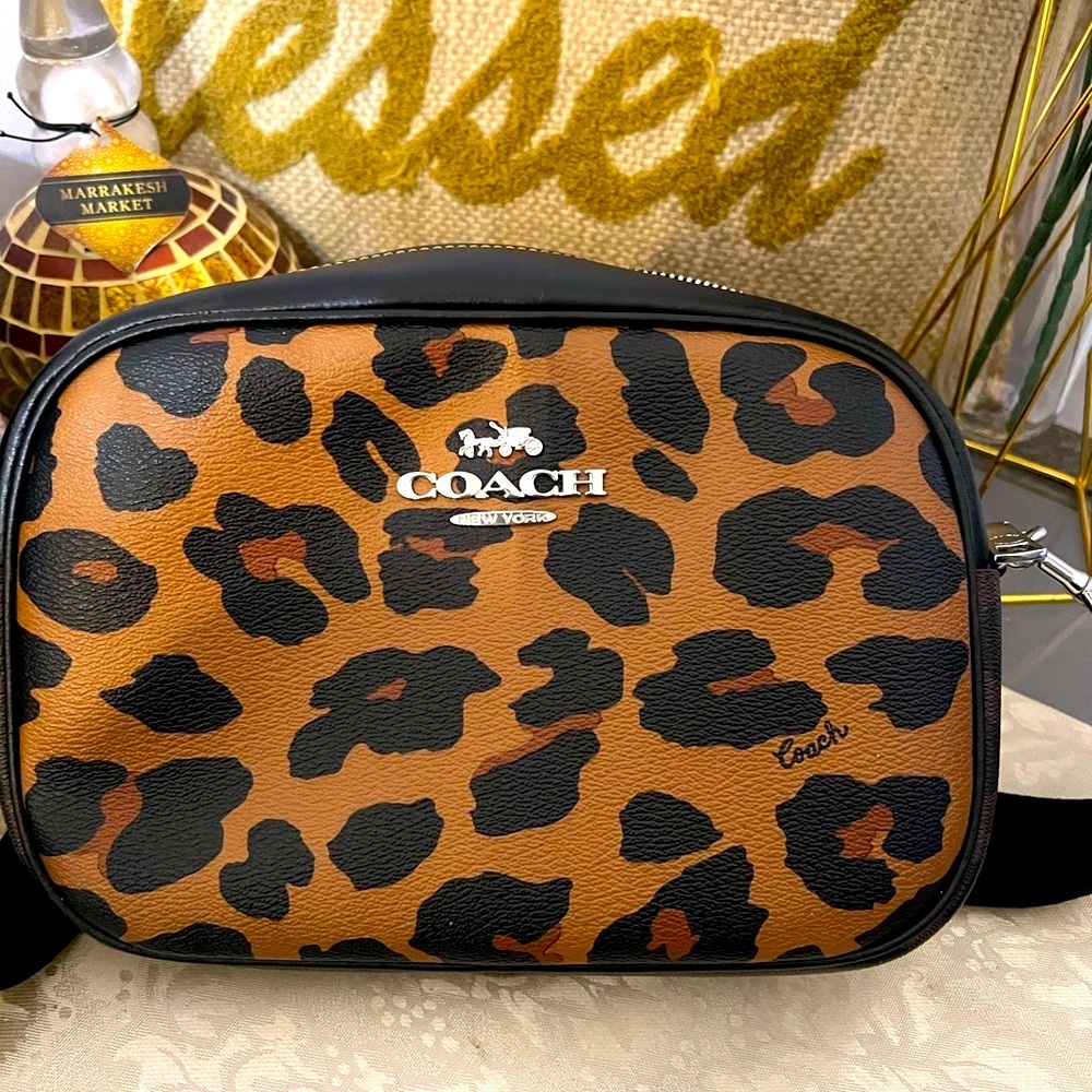 Like new Coach Leopard Print Crossbody Bag